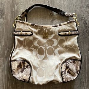 Coach Purse with Snakeskin Accents